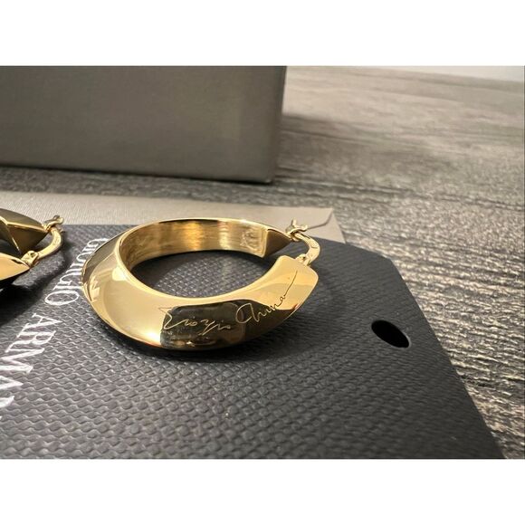 Giorgio Armani Sterling Silver Gold-Plated Earrings - Picture 6 of 10